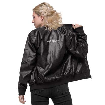 GODSON MAFIA LEATHER BOMBER JACKET