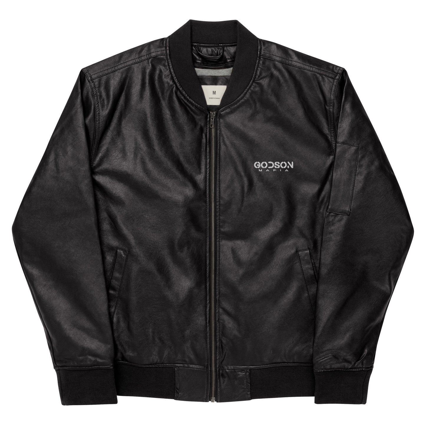 GODSON MAFIA LEATHER BOMBER JACKET