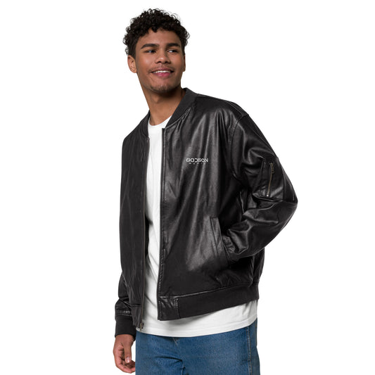 GODSON MAFIA LEATHER BOMBER JACKET