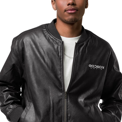 GODSON MAFIA LEATHER BOMBER JACKET